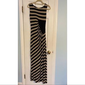 Gorgeous Tan and Black Maxi Dress | Size S